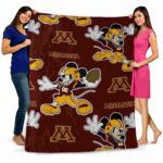 custom minnesota golden gophers mickey maroon blanket best selling