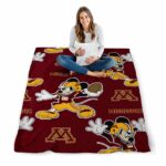 custom minnesota golden gophers mickey maroon blanket best selling