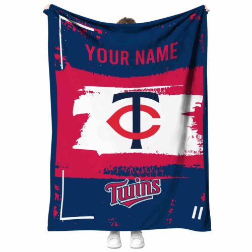 custom minnesota twins paint strokes navy white blanket best selling