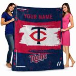 custom minnesota twins paint strokes navy white blanket best selling
