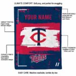 custom minnesota twins paint strokes navy white blanket best selling