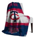 custom minnesota twins paint strokes navy white blanket best selling