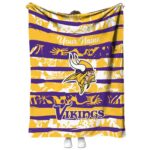 custom minnesota vikings floral stripes purple white blanket best selling