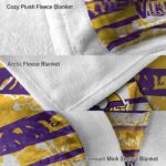 custom minnesota vikings floral stripes purple white blanket premium grade