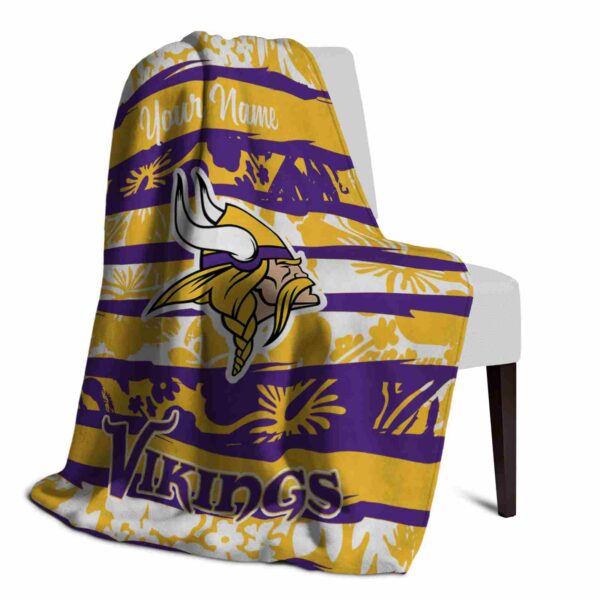 custom minnesota vikings floral stripes purple white blanket top rated