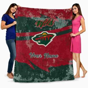 custom minnesota wild grunge streaks red blanket fashion forward