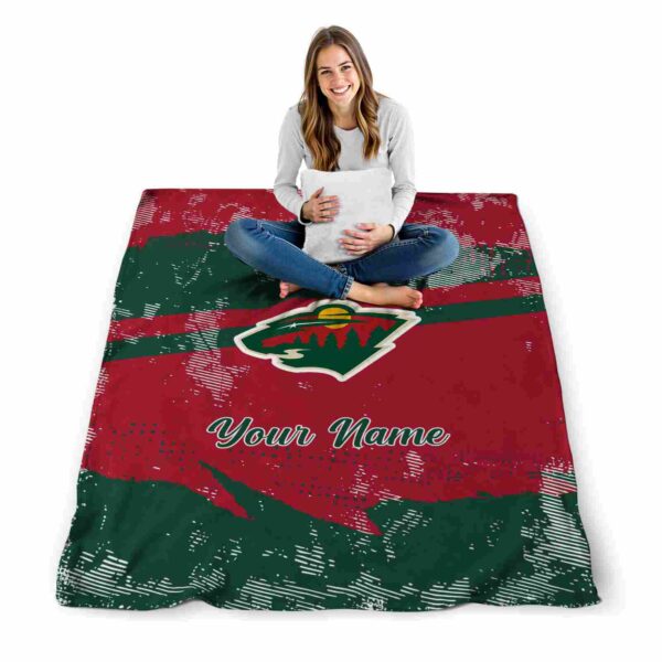 custom minnesota wild grunge streaks red blanket high quality