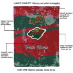 custom minnesota wild grunge streaks red blanket new arrival