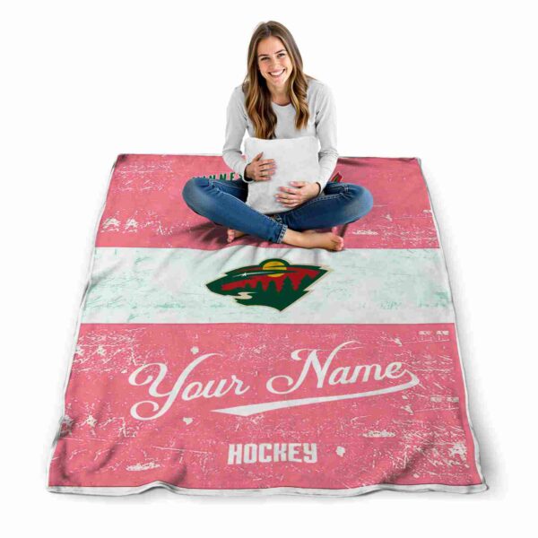custom minnesota wild grunge texture red white blanket high quality