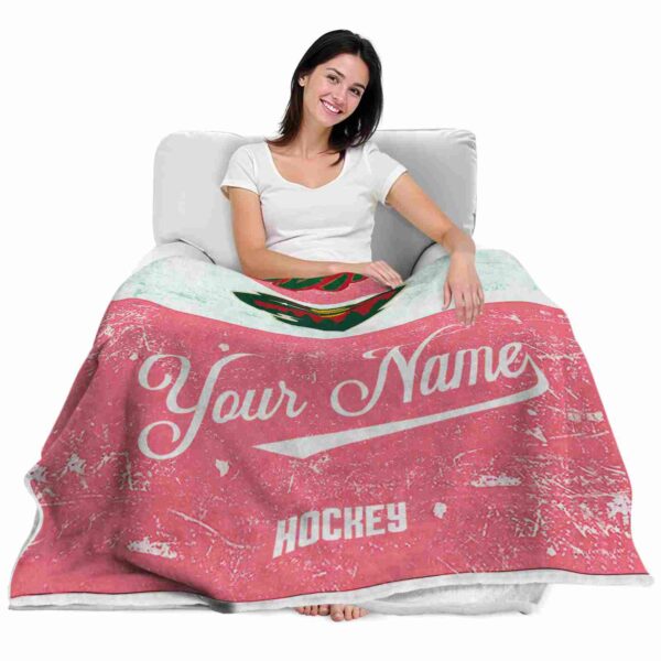 custom minnesota wild grunge texture red white blanket latest model