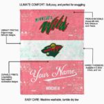 custom minnesota wild grunge texture red white blanket new arrival