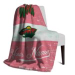 custom minnesota wild grunge texture red white blanket top rated