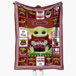 custom mississippi state bulldogs baby yoda maroon blanket best selling