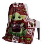custom mississippi state bulldogs baby yoda maroon blanket best selling