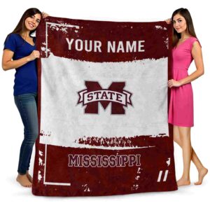 custom mississippi state bulldogs paint strokes maroon white blanket fashion forward