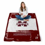 custom mississippi state bulldogs paint strokes maroon white blanket high quality