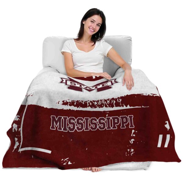 custom mississippi state bulldogs paint strokes maroon white blanket latest model