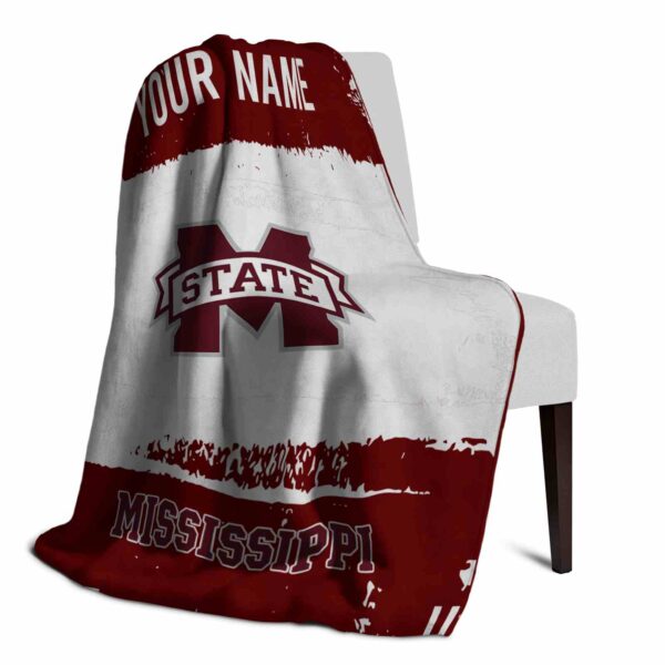 custom mississippi state bulldogs paint strokes maroon white blanket top rated