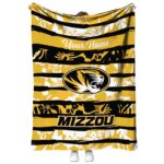 custom missouri tigers floral stripes black white blanket best selling