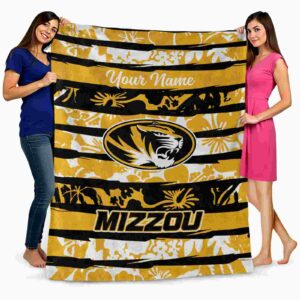 custom missouri tigers floral stripes black white blanket fashion forward