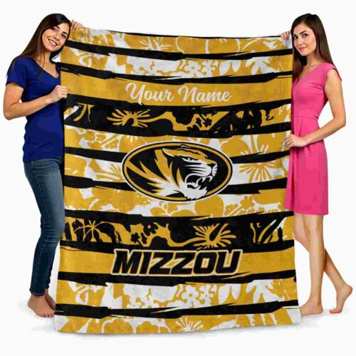 custom missouri tigers floral stripes black white blanket fashion forward