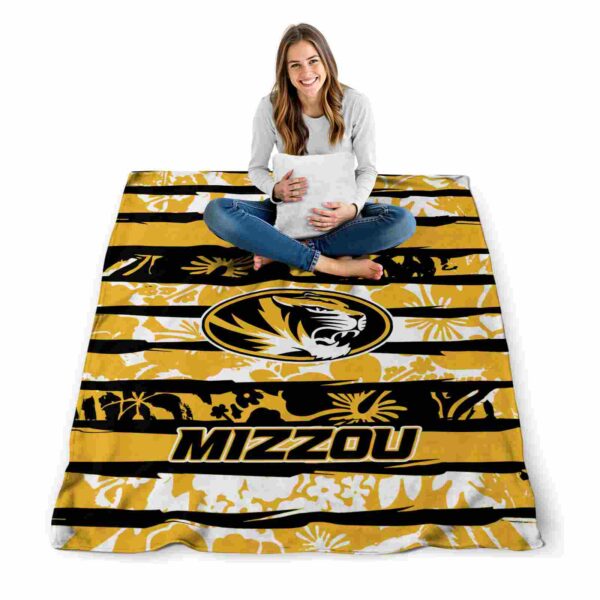 custom missouri tigers floral stripes black white blanket high quality