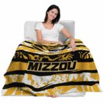 custom missouri tigers floral stripes black white blanket latest model