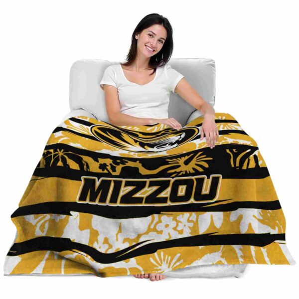 custom missouri tigers floral stripes black white blanket latest model