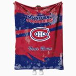 custom montreal canadiens grunge streaks red blanket best selling