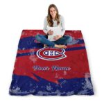 custom montreal canadiens grunge streaks red blanket high quality