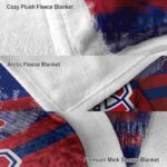 custom montreal canadiens grunge streaks red blanket premium grade