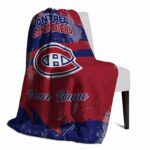 custom montreal canadiens grunge streaks red blanket top rated