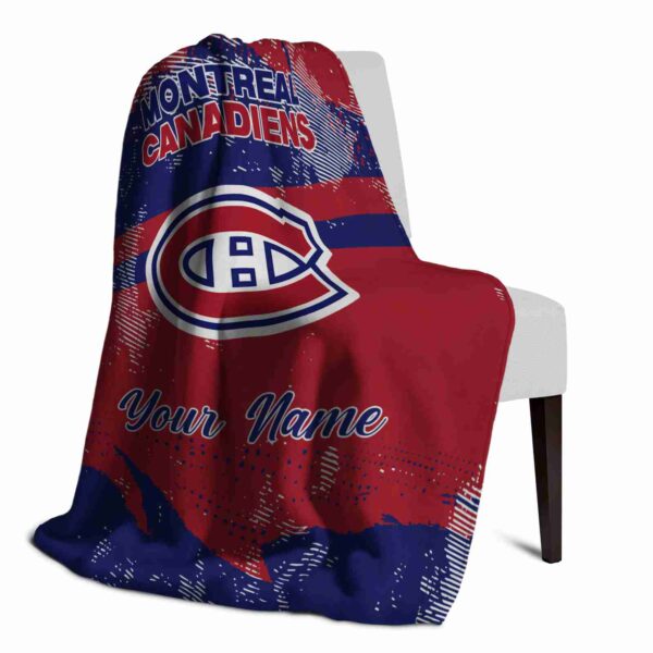 custom montreal canadiens grunge streaks red blanket top rated