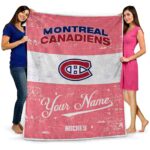 custom montreal canadiens grunge texture red white blanket best selling