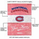 custom montreal canadiens grunge texture red white blanket best selling