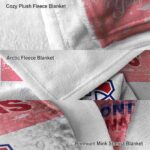 custom montreal canadiens grunge texture red white blanket best selling