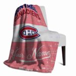 custom montreal canadiens grunge texture red white blanket best selling