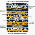 custom nashville predators floral stripes gold white blanket best selling