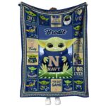 Custom Navy Midshipmen Baby Yoda Blue Blanket 1 custom navy midshipmen baby yoda blue blanket best selling