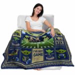 custom navy midshipmen baby yoda blue blanket best selling