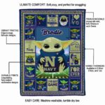 custom navy midshipmen baby yoda blue blanket best selling