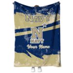 custom navy midshipmen grunge streaks blue blanket best selling