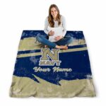 custom navy midshipmen grunge streaks blue blanket high quality