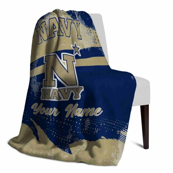 custom navy midshipmen grunge streaks blue blanket top rated