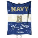 custom navy midshipmen grunge texture blue white blanket best selling