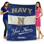custom navy midshipmen grunge texture blue white blanket best selling