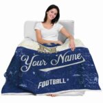 custom navy midshipmen grunge texture blue white blanket best selling