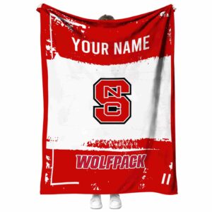 custom nc state wolfpack paint strokes red white blanket best selling