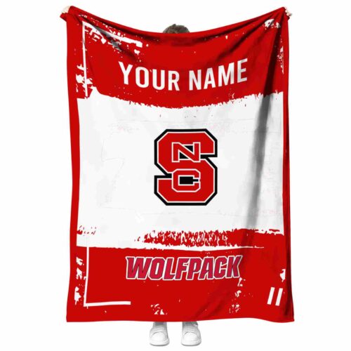 custom nc state wolfpack paint strokes red white blanket best selling