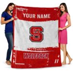 custom nc state wolfpack paint strokes red white blanket best selling